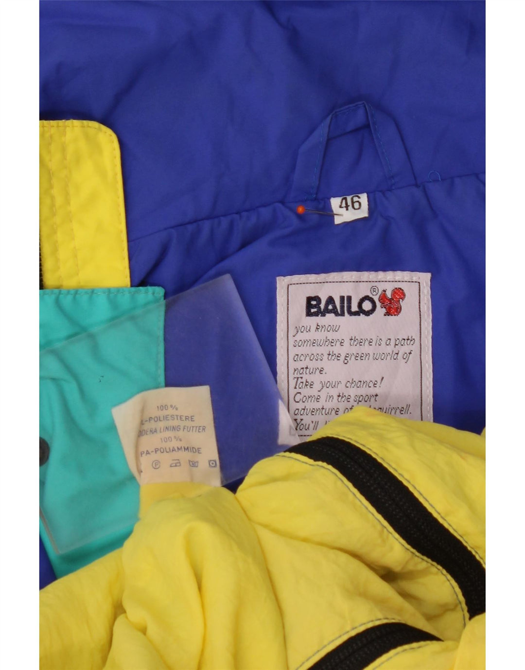 BAILO Herre Loose Fit regnjakke IT 46 Small Blue Colourblock Polyester