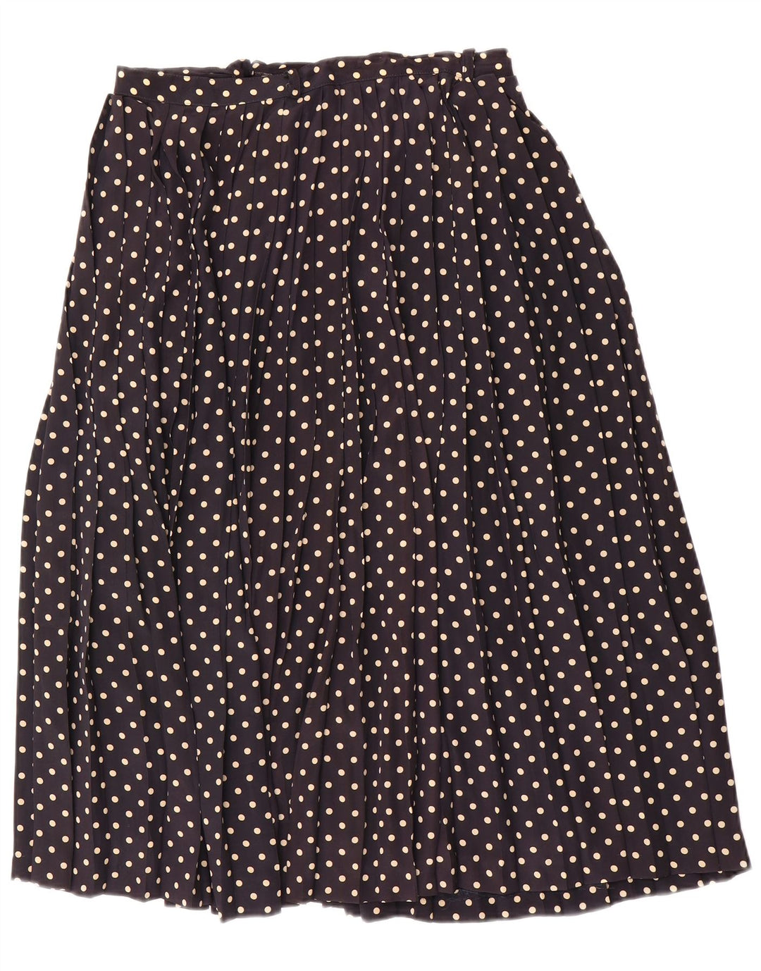 Vintage kvindekniv plisseret nederdel W30 Medium marineblå polka Dot