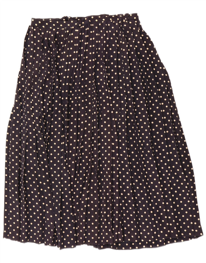 Vintage kvindekniv plisseret nederdel W30 Medium marineblå polka Dot