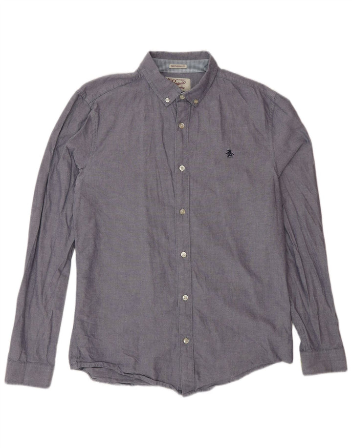 Penguin Heritage Slim Fit skjorte mellemblå bomuld