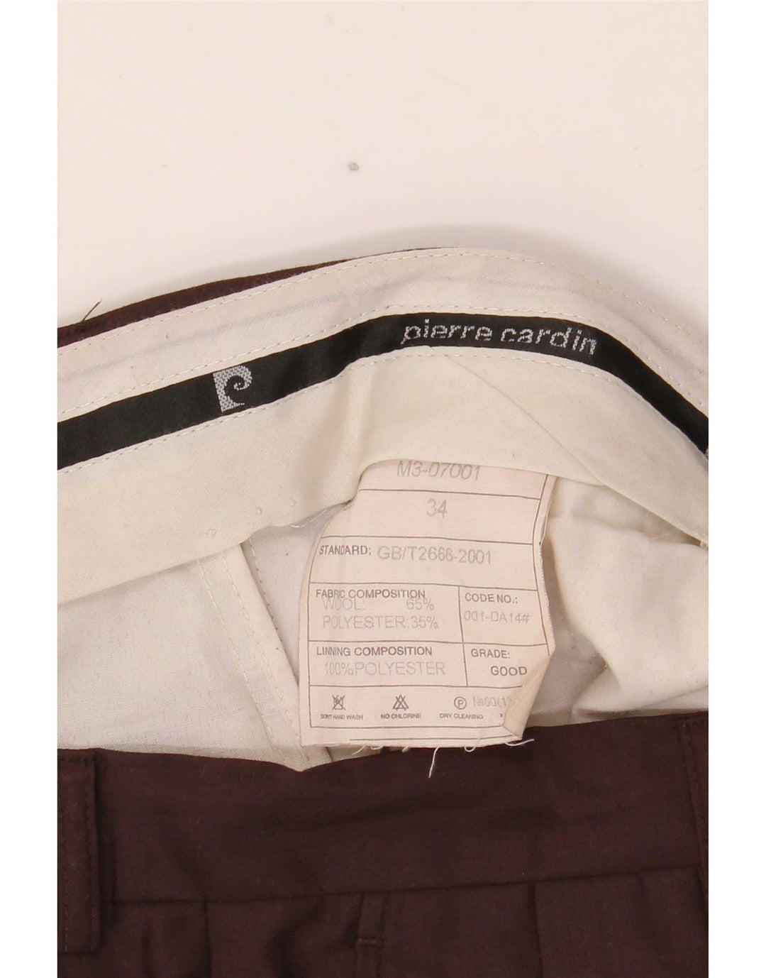 Pierre Cardin Herre Pegged Suit Bukser W34 L29 Brun Uld