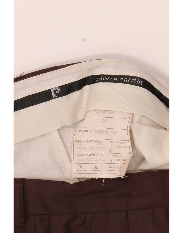 Pierre Cardin Herre Pegged Suit Bukser W34 L29 Brun Uld