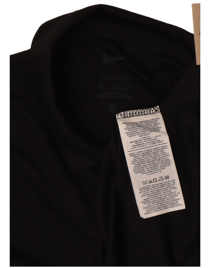 Nike Dri Fit langærmet poloshirt til kvinder, lille sort polyester