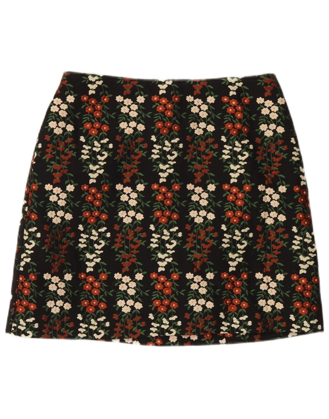 Oasis Dame Mini-nederdel UK 12 Medium W30 Black Floral Polyester