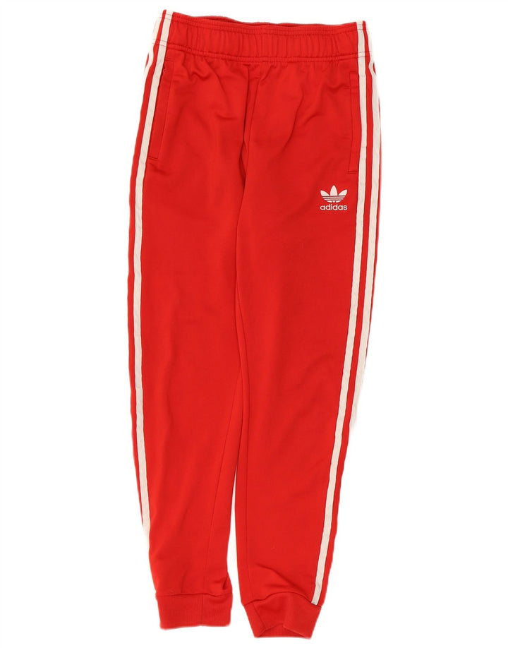 Adidas Drenge Træningsdragt Bukser Joggers 11-12 År Rød Polyester