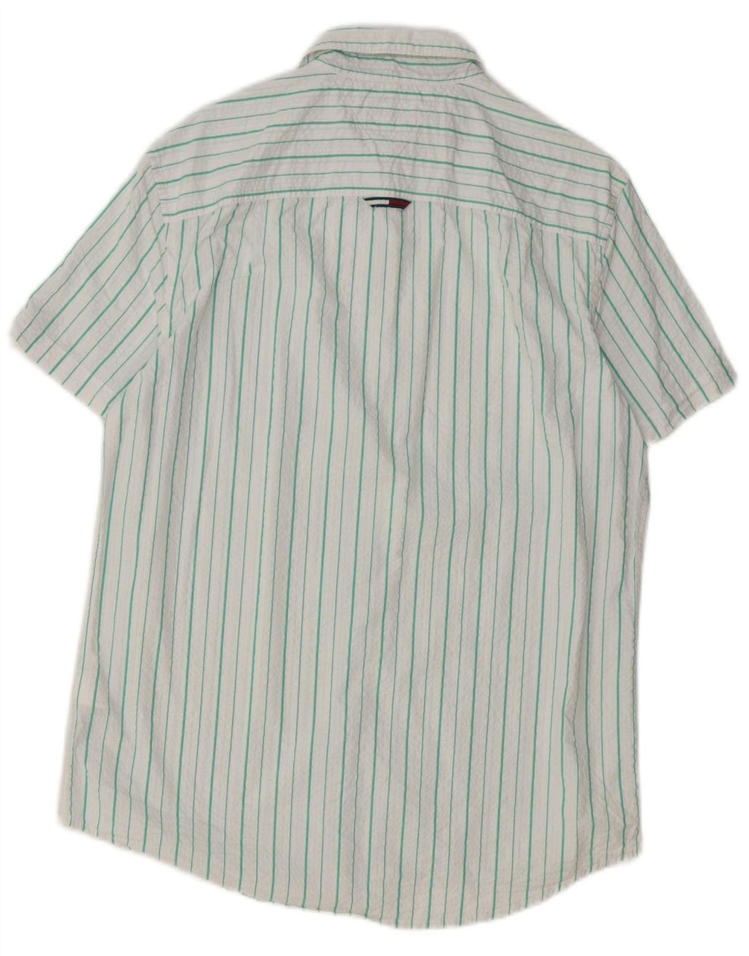 TOMMY HILFIGER Herre Regular Fit Kortærmet Skjorte Stor hvid stribet