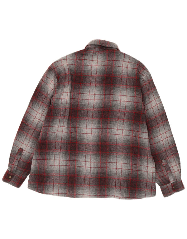 VINTAGE Flannelskjorte til mænd XL Bourgogne Ternet