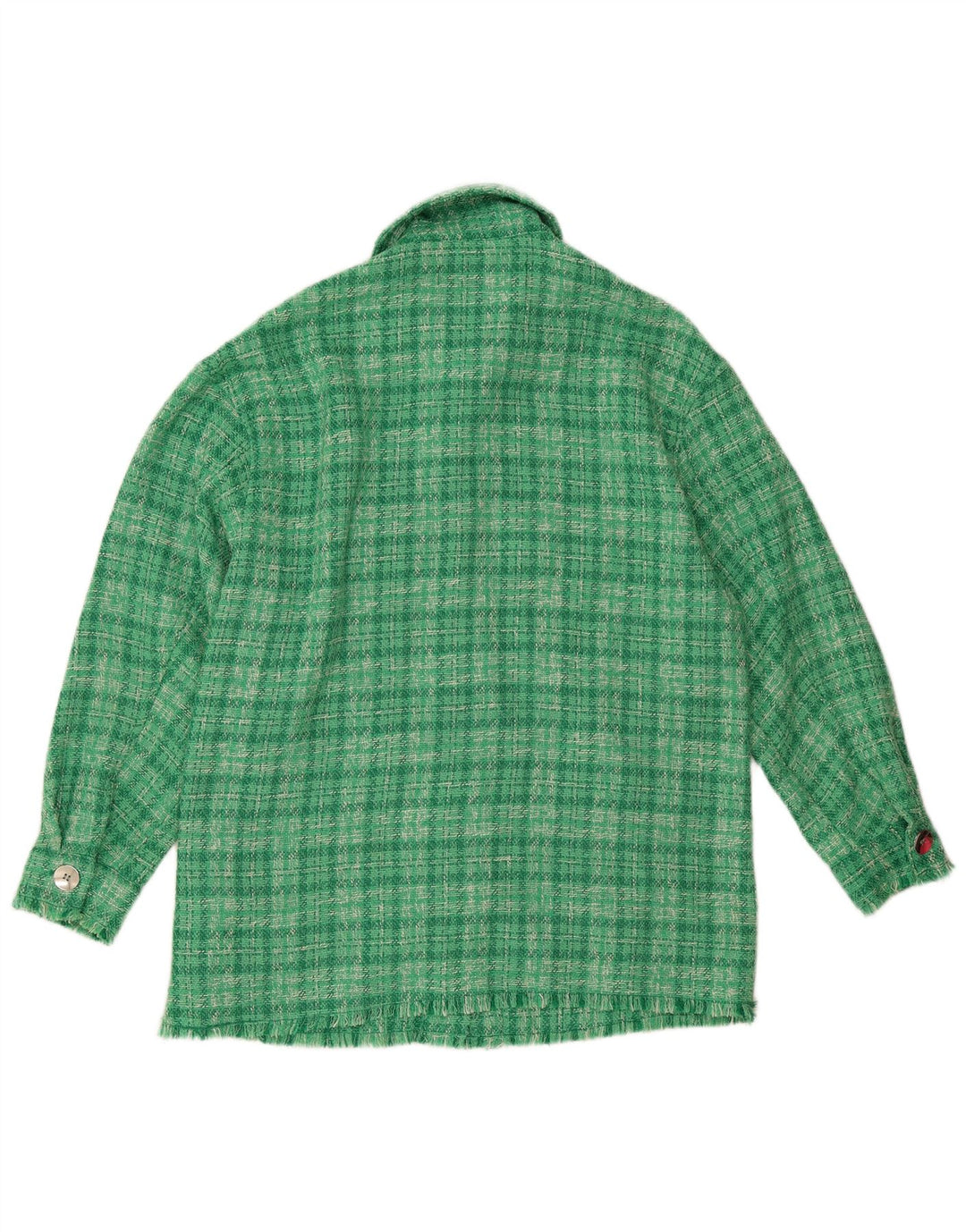 Zara oversized bomberjakke til kvinder DK 6 XS grøn ternet polyester