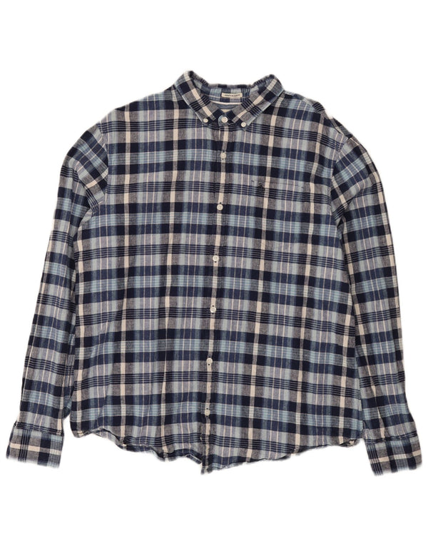 Penguin Heritage Slim Fit skjorte 2XL blå plaid linned