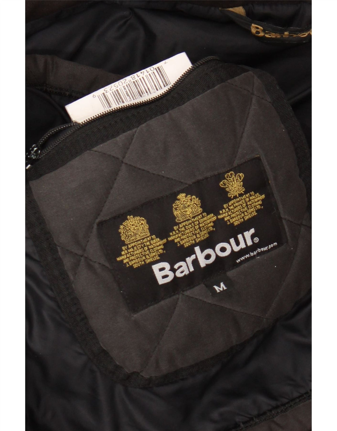 BARBOUR Herre quiltet jakke UK 38 Medium Brun Polyester