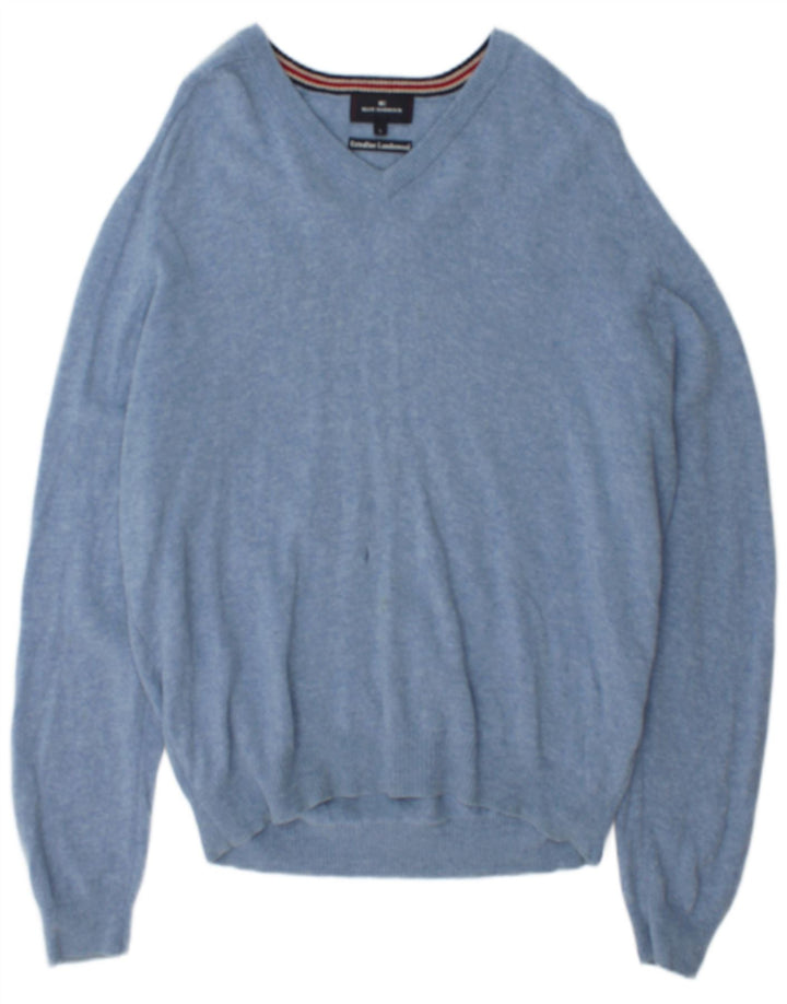 Marks & Spencer Herre Blue Harbor V-hals trøje Sweater Large Blue Flecked
