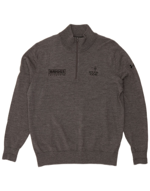 UNDER ARMOR Herre høj grafisk lynlås-hals sweater mellemgrå