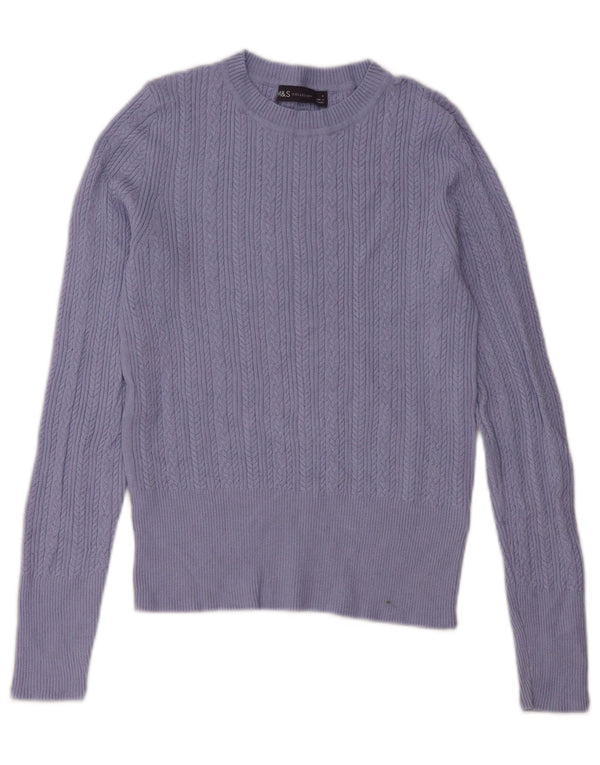 Marks & Spencer Dame sweater med rund hals DK 8 Lille blå viskose