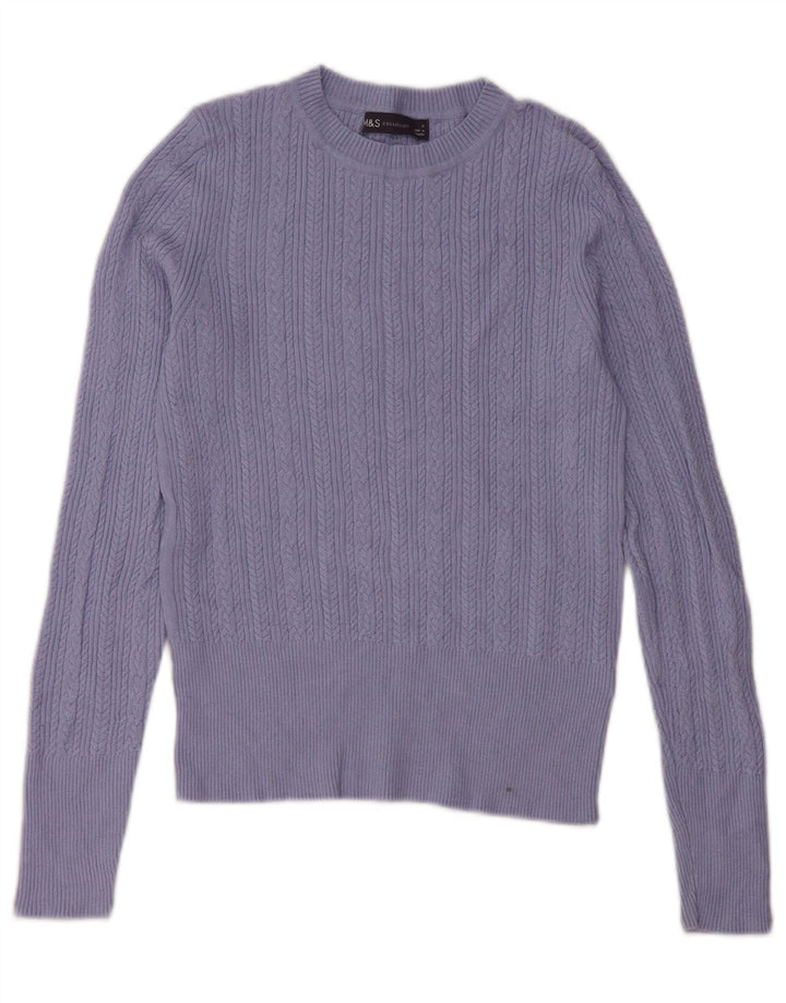 Marks & Spencer Dame sweater med rund hals DK 8 Lille blå viskose