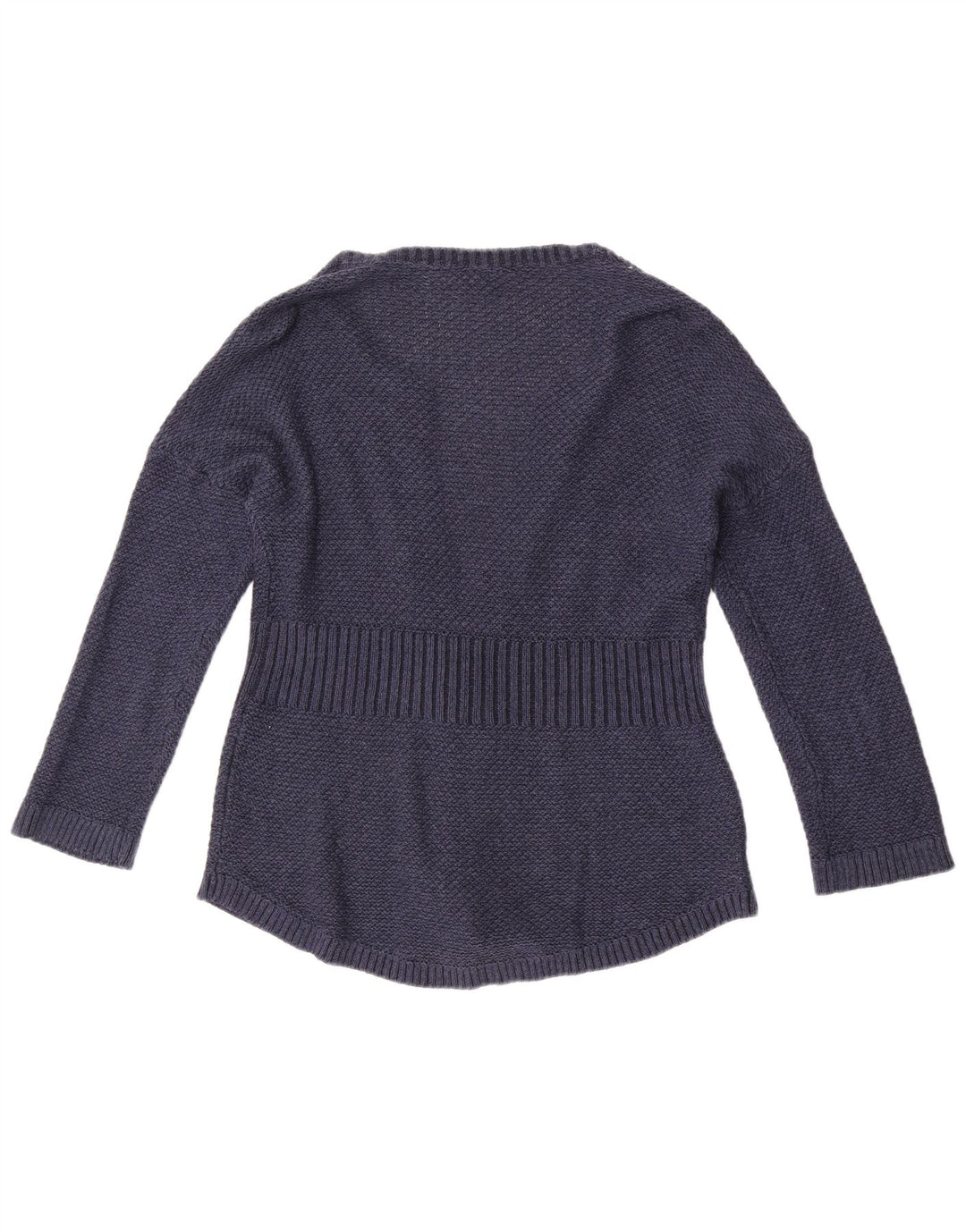 Eddie Bauer Dame Cardigan Sweater UK 14 Medium Navy Blue Bomuld