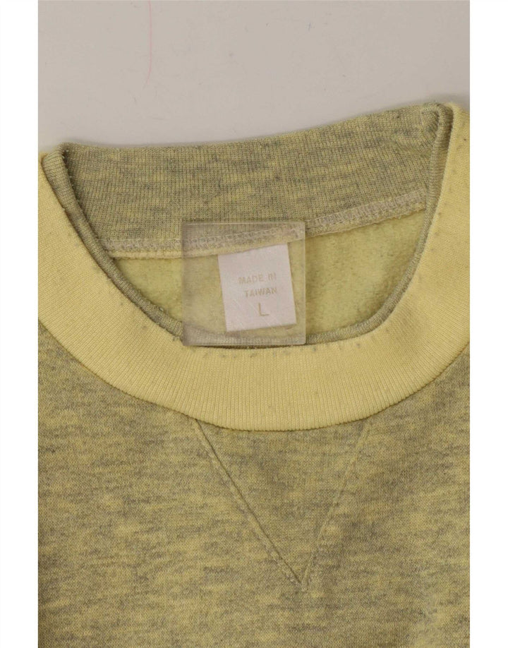 Vintage herre sweatshirt jumper stor gul stribet