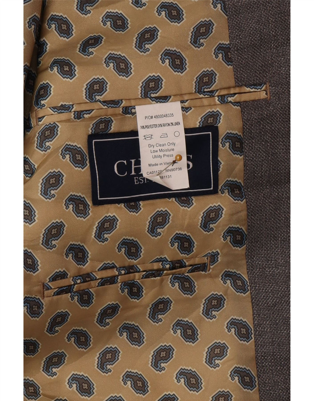 Chaps Herre 2-knaps blazerjakke UK 40 Large Grå Polyester