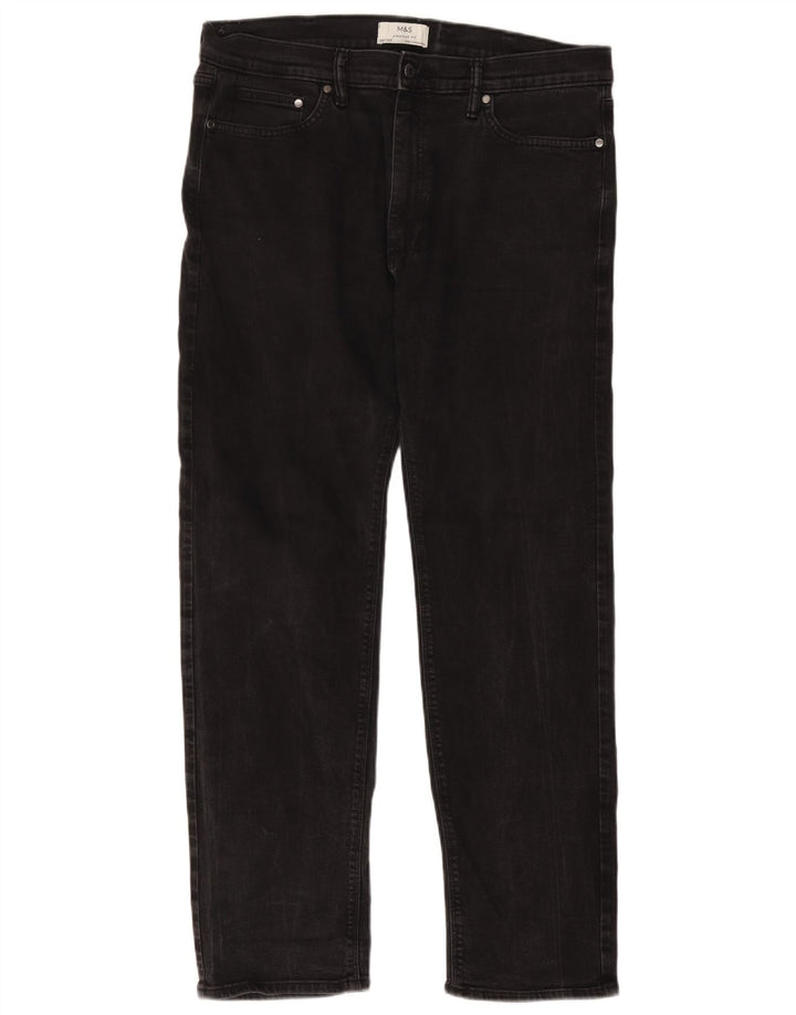 Marks & Spencer Straight Jeans til mænd W38 L33 Sort bomuld