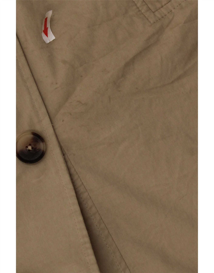 Zara Womens Oversized Trench Coat UK 10 Small Beige Polyester