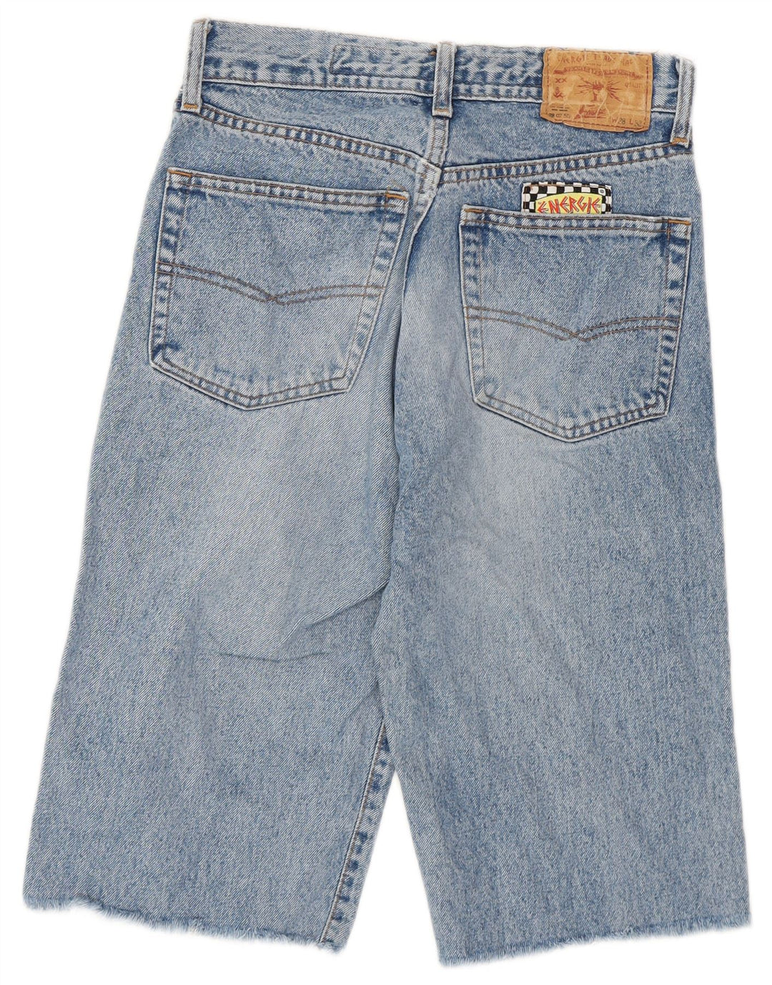 Energie Kvinder Graffiti Graphic Bermuda Denim Shorts W28 Medium Blue