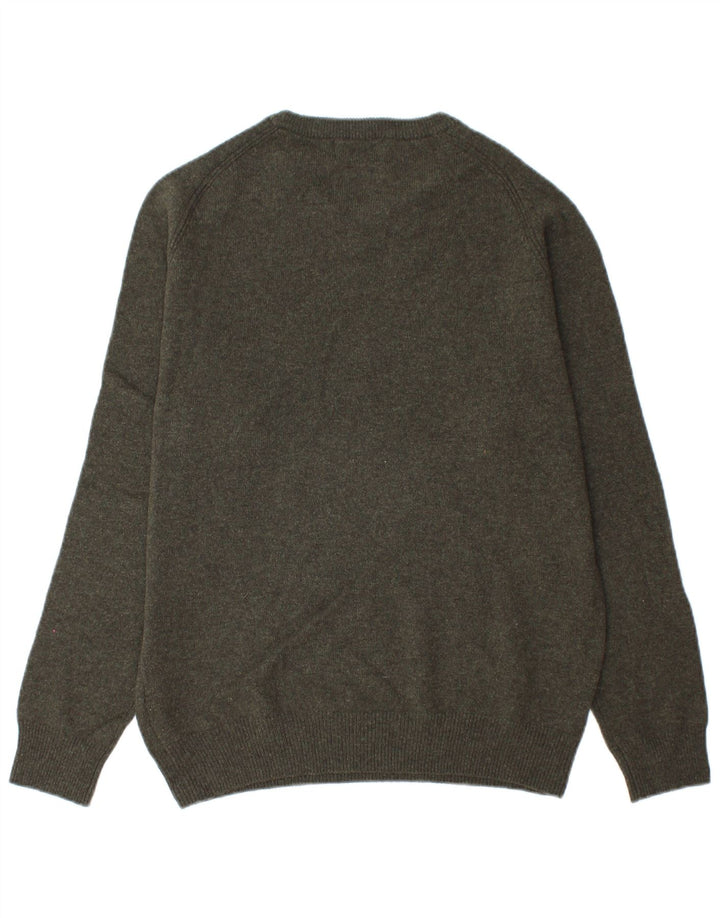 Marks & Spencer Herre sweater med rund hals, mellemgrøn uld