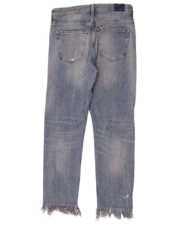 Zara Dame Distressed Slim Jeans EU 34 2XS W24 L26 Blå