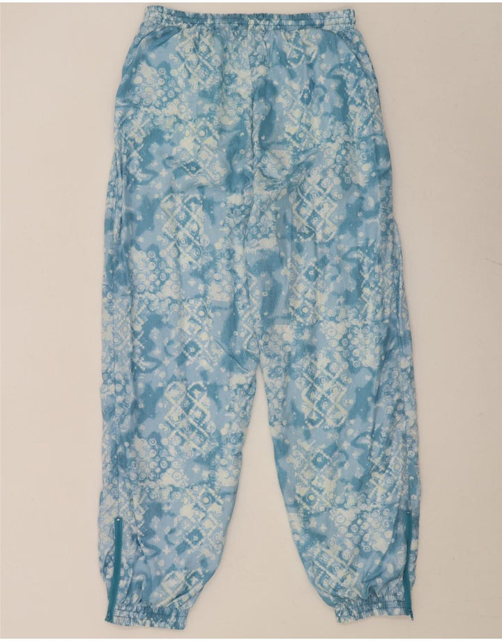 Vintage fuld træningsdragt til mænd, stor blå geometrisk nylon