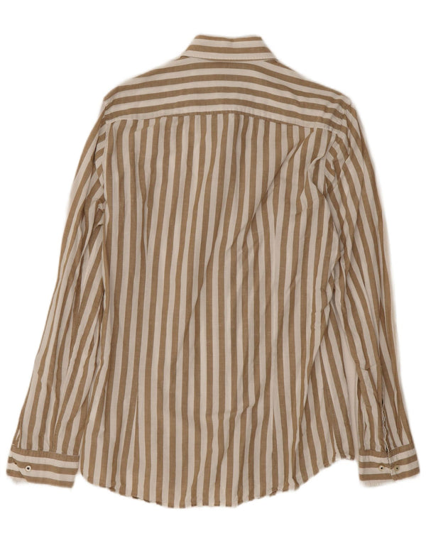 Joop Herre Slim Fit Skjorte Str. 15 3/4 40 Medium Beige Stribet Bomuld