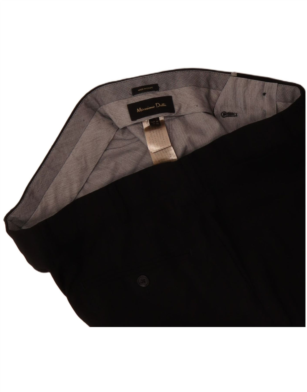 MASSIMO DUTTI Herre Slim Suit Bukser EU 44 Large W34 L31 Sort Uld