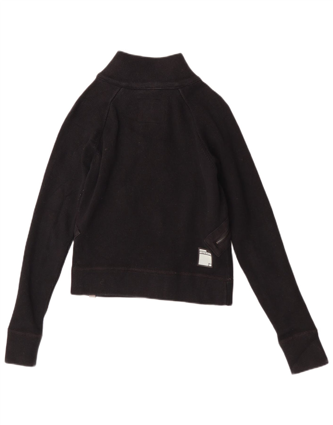 G-Star Womens Crop Bomber Jacket UK 12 Medium Black Bomuld