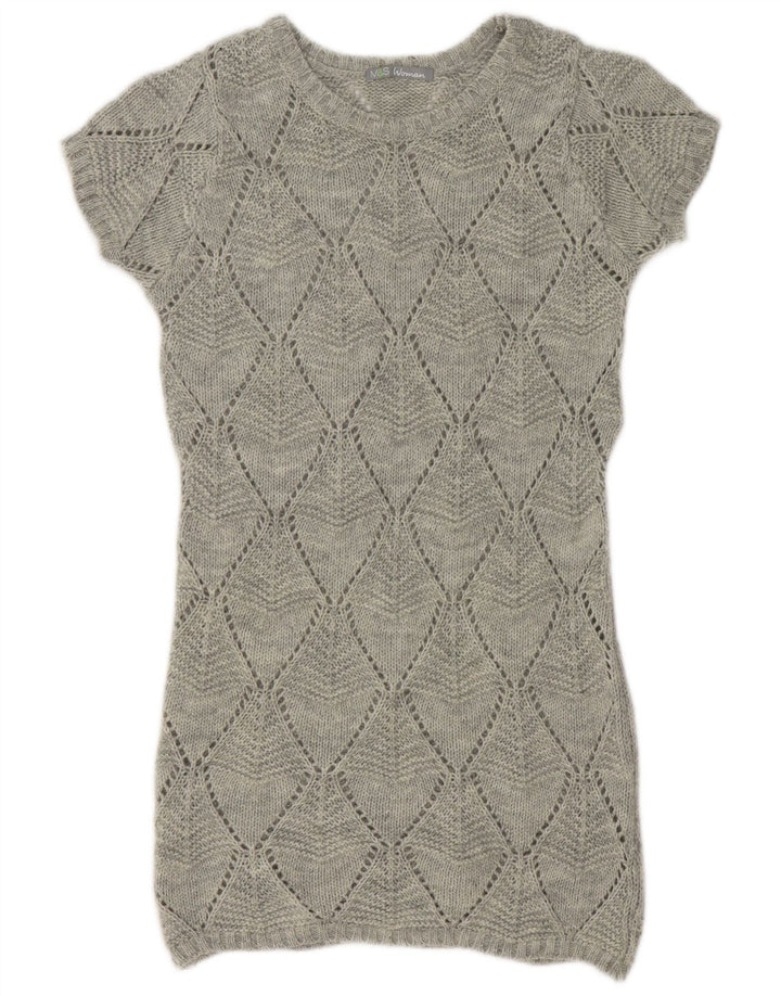 Marks & Spencer Dame Jumper Dress UK 12 Medium Grey Argyle/Diamond