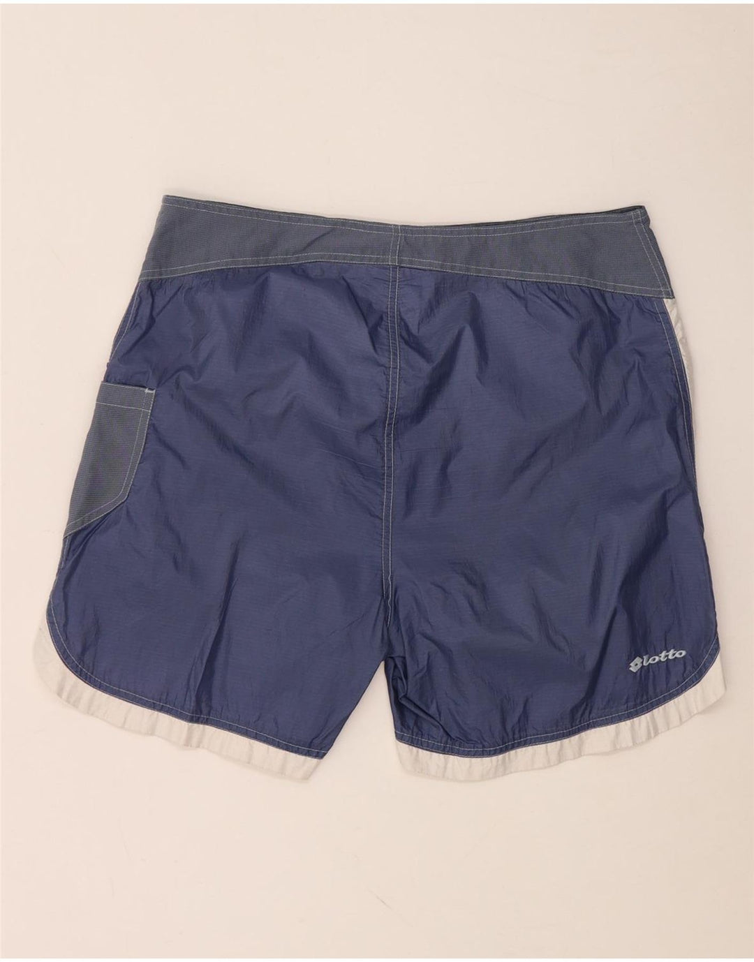 LOTTO Badeshorts til mænd UK 40/42 Large W34 Navy Blue Colourblock Nylon