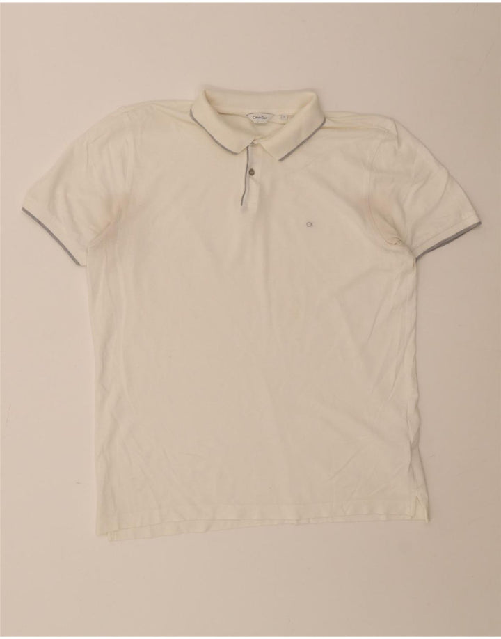 Calvin Klein herre poloskjorte stor hvid bomuld