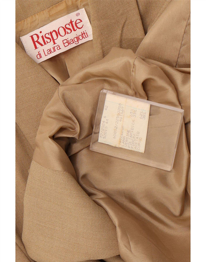 Laura Biagiotti Dame Risposte 1 Knap Blazer Jakke IT 42 Medium Beige