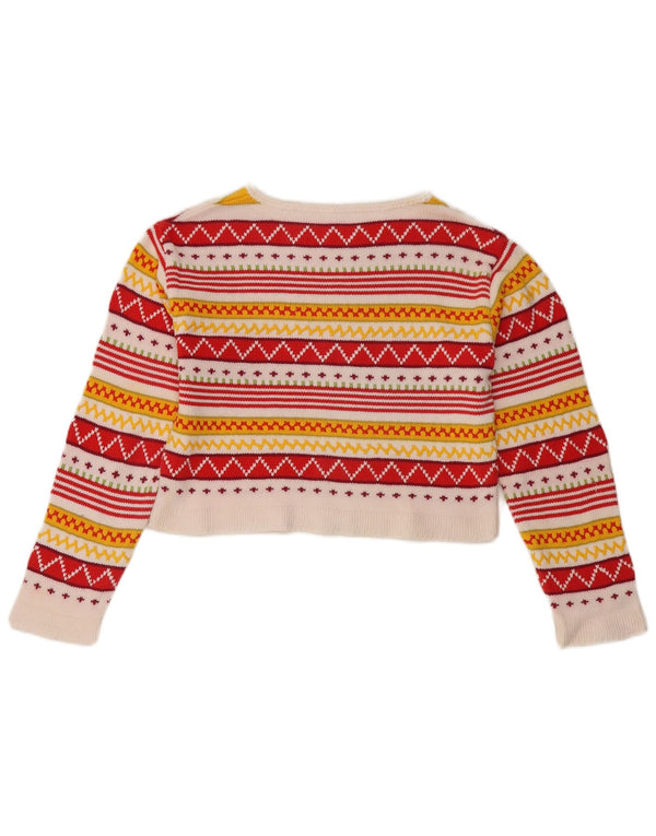 Vintage Womens Boat Neck Jumper Sweater UK 12 Medium Multicoloured