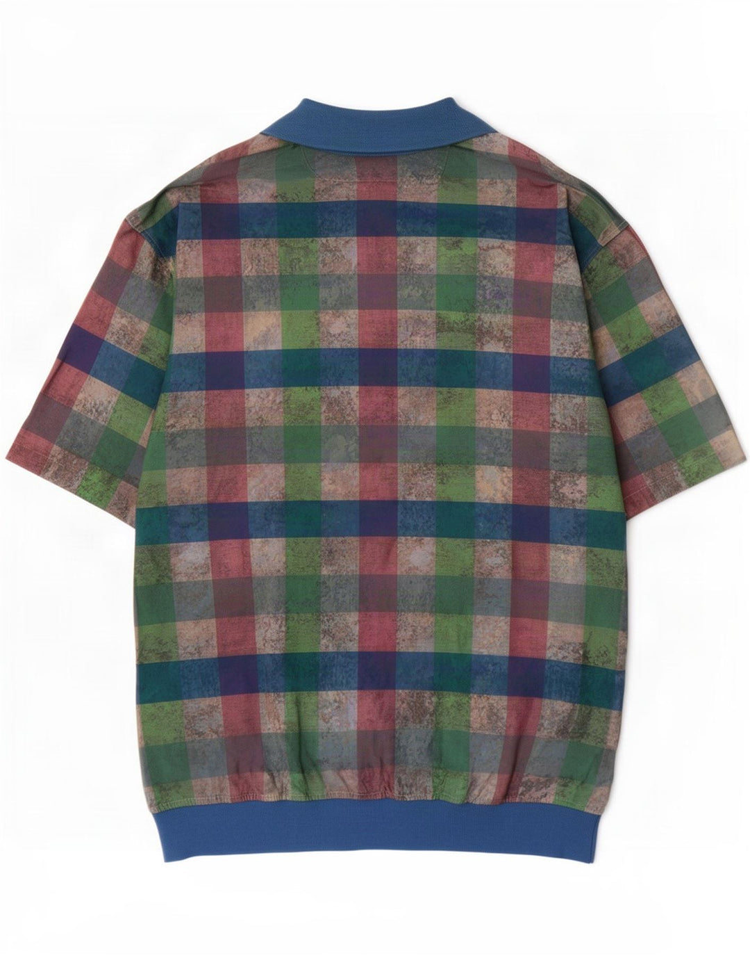 Vintage kortærmet herretrøje IT 52 Stor flerfarvet Gingham