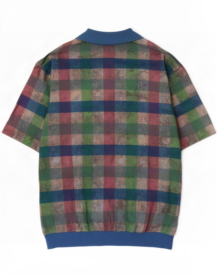 Vintage kortærmet herretrøje IT 52 Stor flerfarvet Gingham