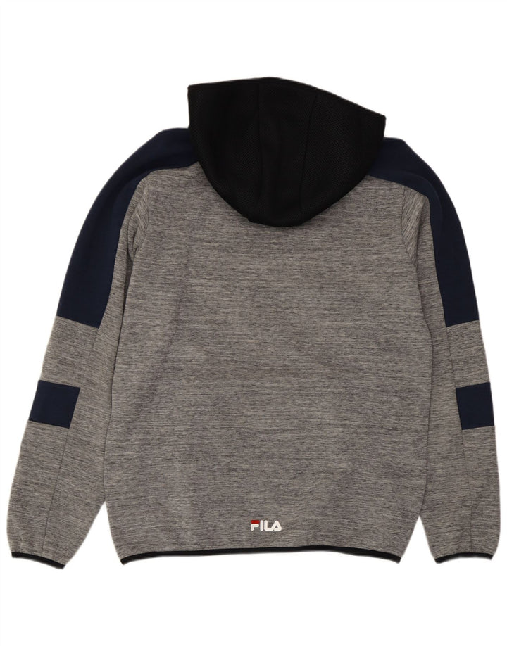 Fila Herre grafisk hættetrøje Jumper Medium Grey Colourblock Bomuld