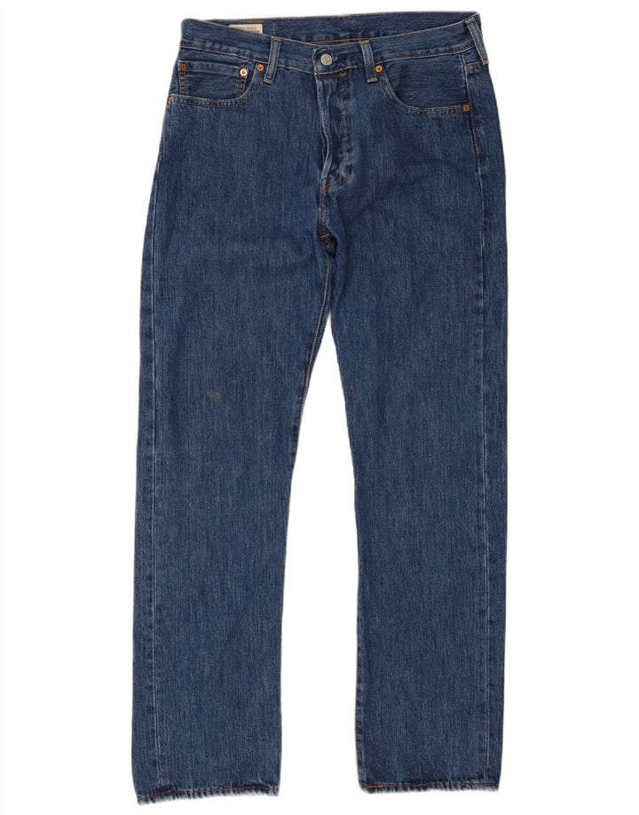 Levi's Herre 501 lige jeans W32 L32 blå bomuld