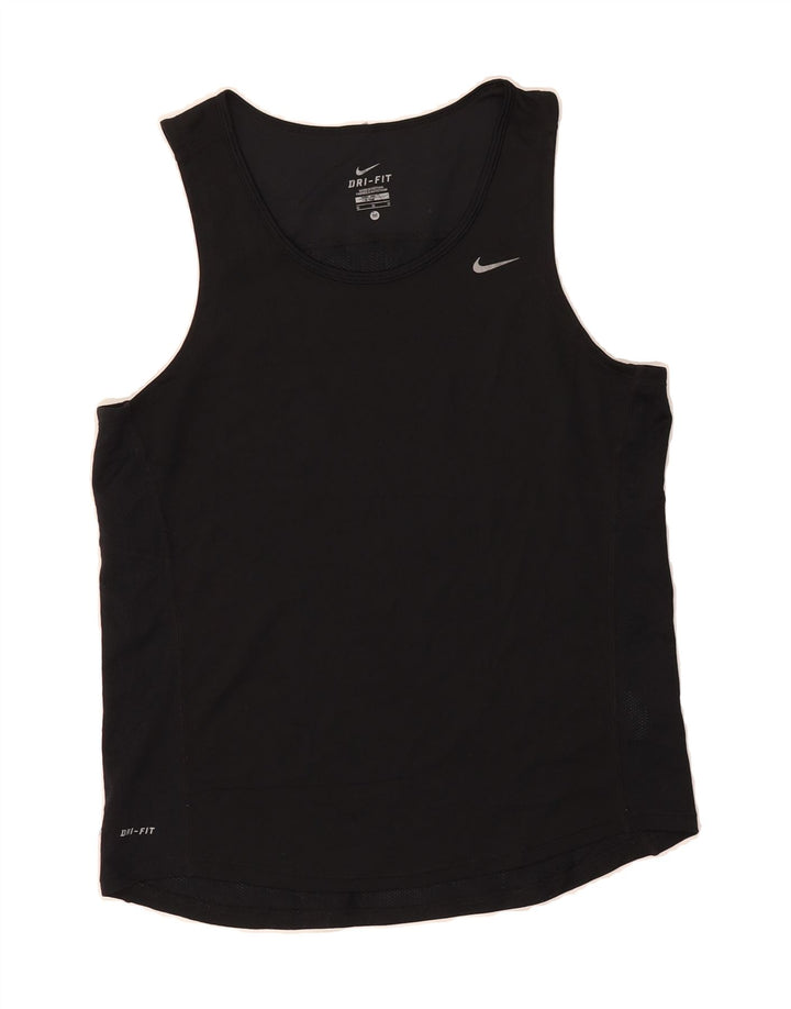 NIKE Womens Dri Fit Vest Top UK 14 Medium Black Polyester Vintage Nike and Second-Hand Nike from Messina Hembry 