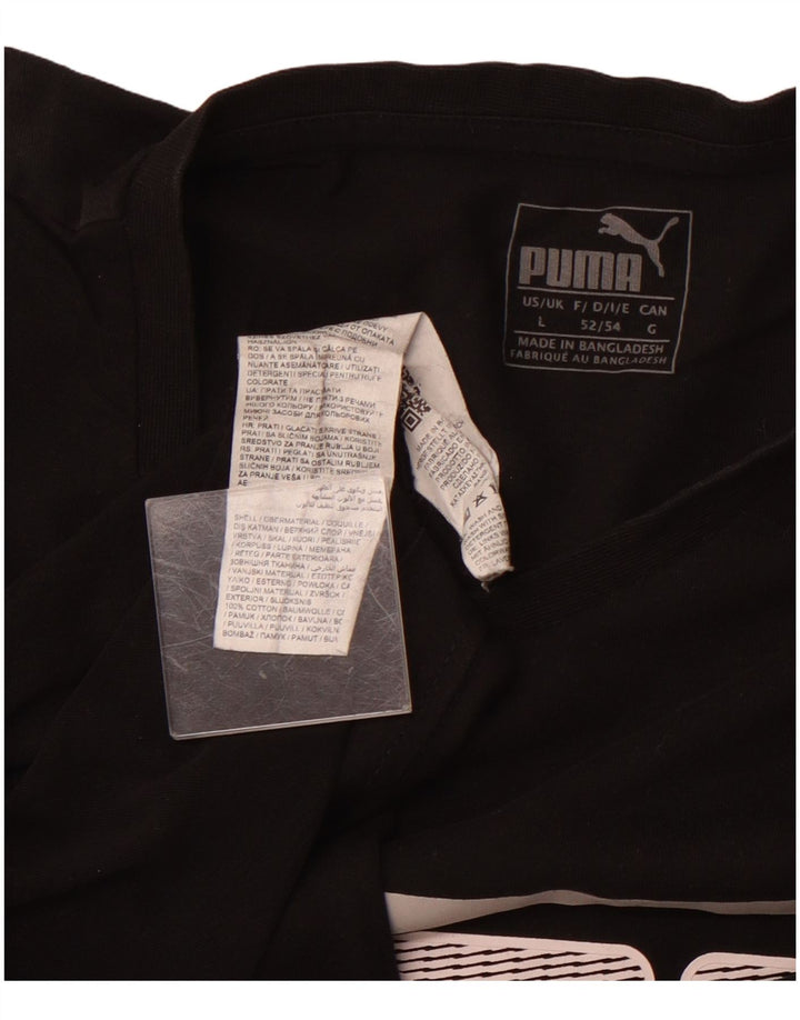 PUMA Grafisk T-shirt top til mænd, stor sort bomuld