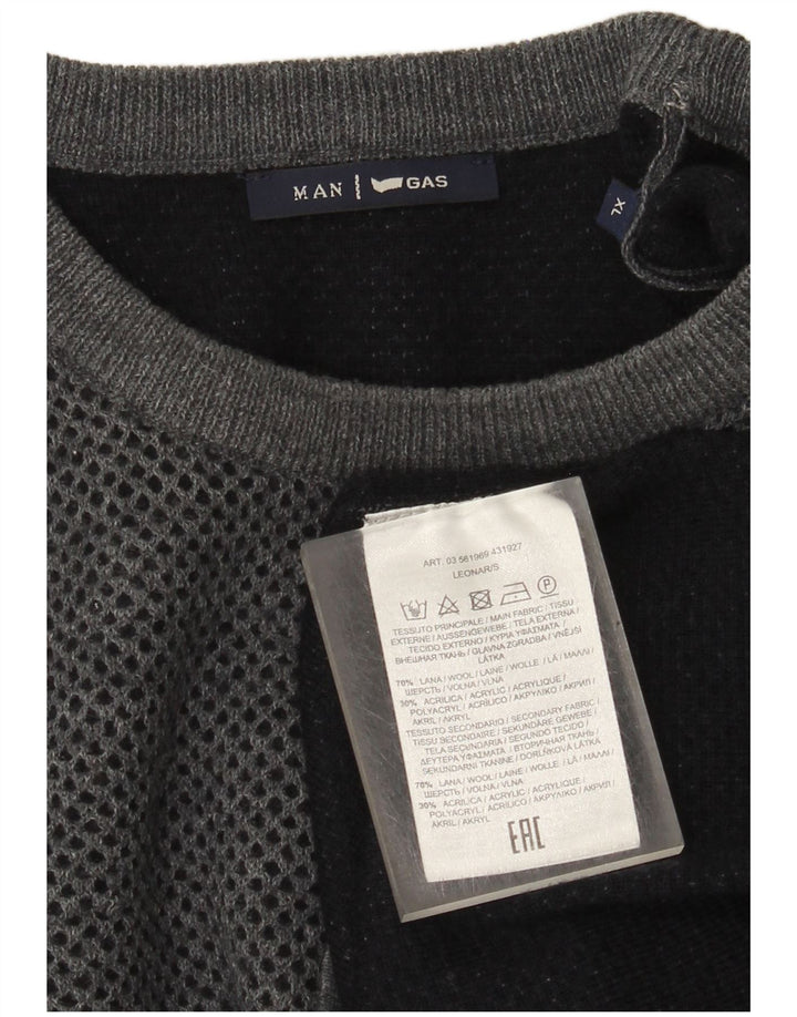 Gas Herre Crew Neck Jumper Sweater XL Grå Flecked Wool