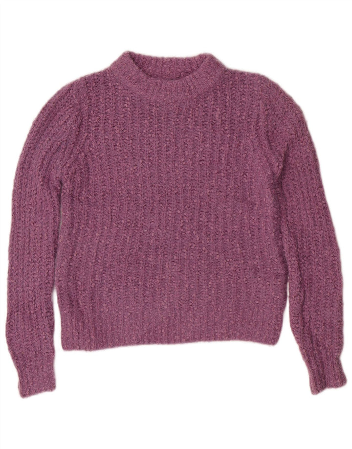 Marks & Spencer Dame Boat Neck Jumper Sweater UK 8 Small Purple Polyester