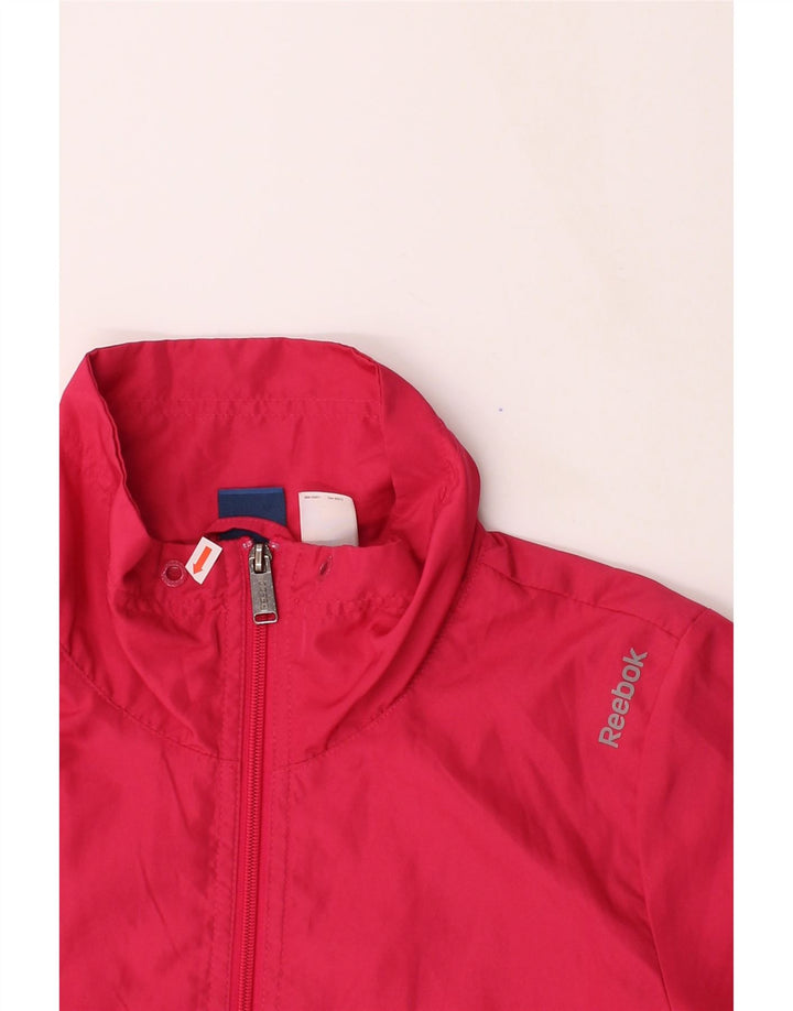 REEBOK Womens Tracksuit Top Jacket UK 8/10 Small Pink Polyester Vintage Reebok and Second-Hand Reebok from Messina Hembry 