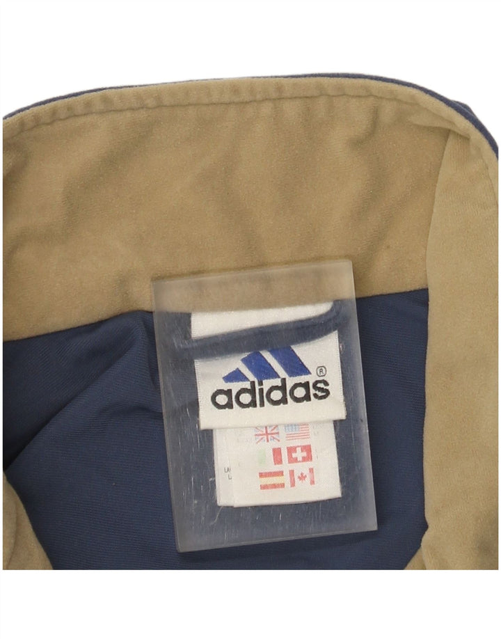 Adidas Herre Velour Træningsdragt Top Jakke UK 40/42 Medium Navy Blue Polyester