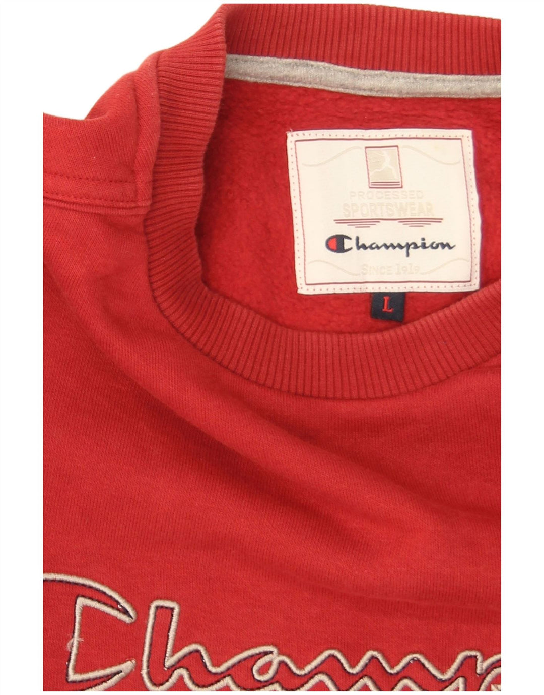 Champion Herre Grafisk Sweatshirt Jumper Stor Rød Bomuld