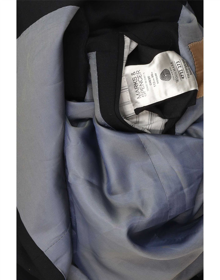 Marks & Spencer Herre 3-knaps blazerjakke UK 44 XL Marineblå Uld