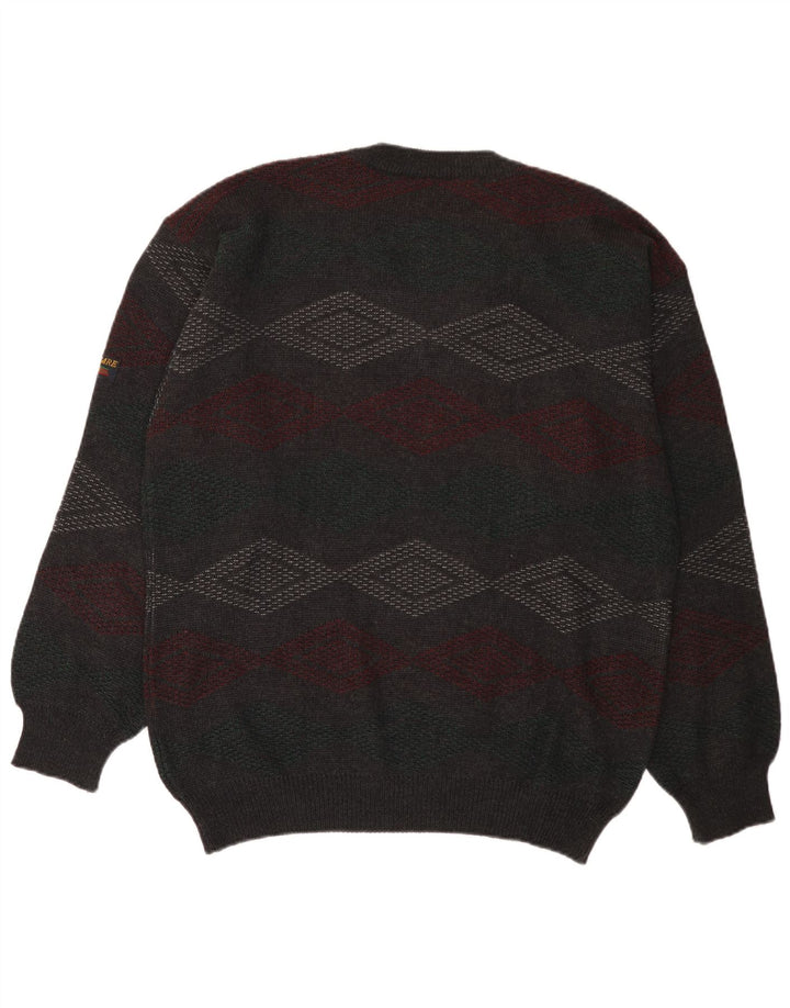 NAVIGARE Herre V-hals sweater 2XL Grøn Argyle/Diamond Merino Uld
