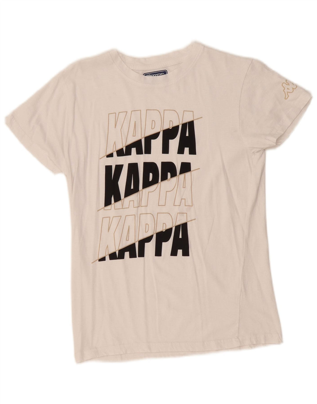KAPPA Grafisk T-shirt top til kvinder UK 10 Small White
