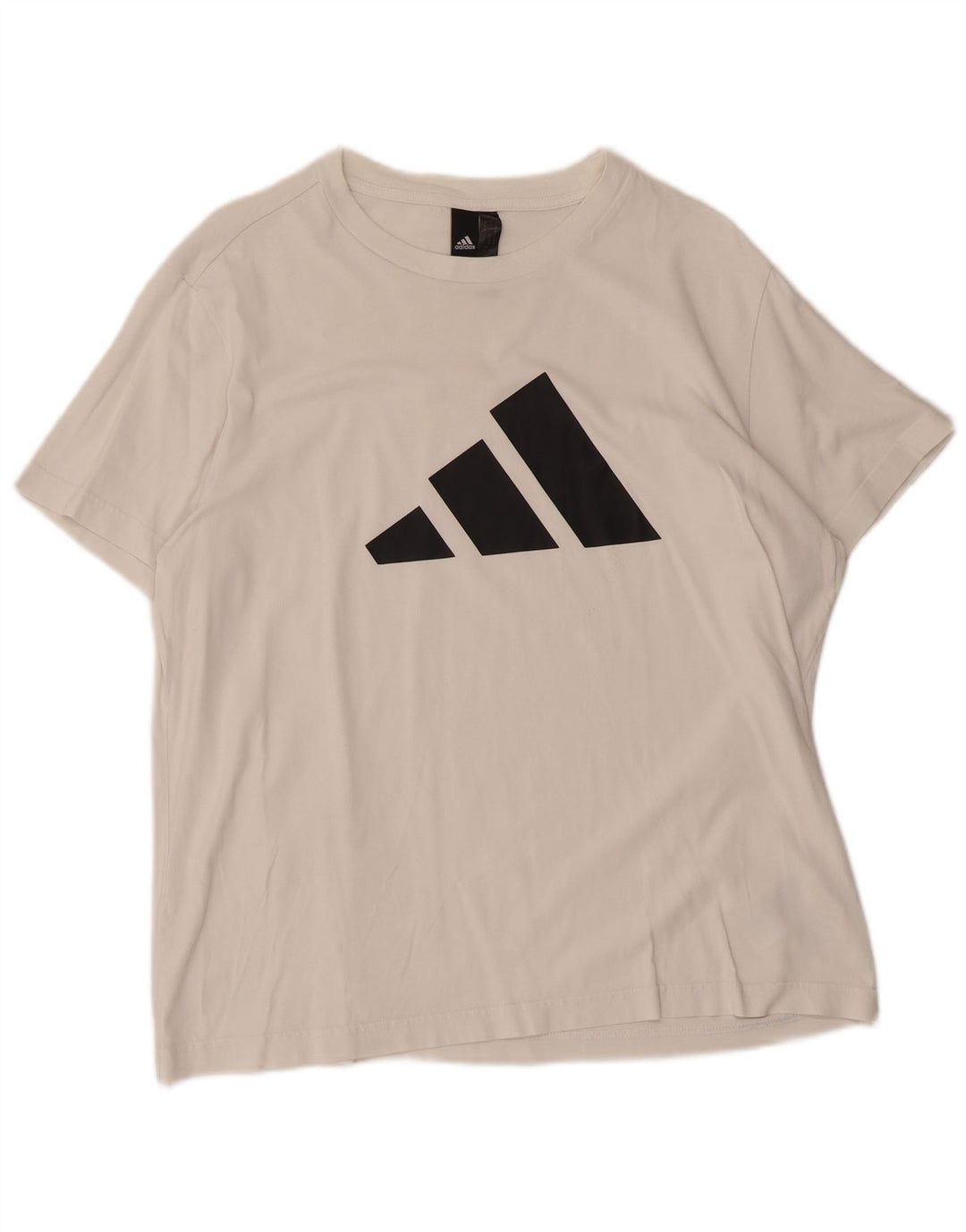 ADIDAS Grafisk T-shirt top til kvinder UK 16/18 Stor hvid bomuld